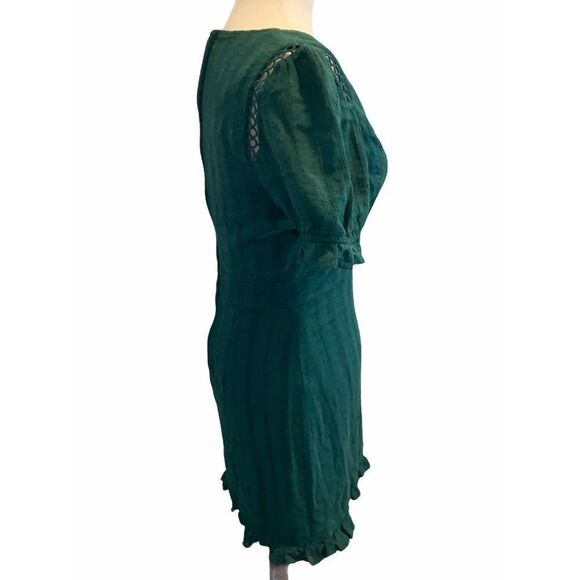 Miami Size Small Fit And Flare Dress Green Cotton Rayon Polyester Eyelet Womens - Picture 3 of 11